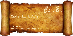 Csáki Bán névjegykártya